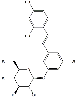 氧化白藜芦醇-3'-O-Β-D-吡喃葡萄糖苷 结构式