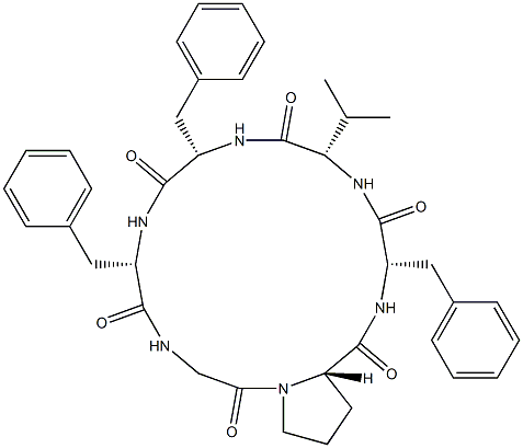 cyclo(glycyl-prolyl-phenylalanyl-valyl-phenylalanyl-phenylalanyl) 结构式
