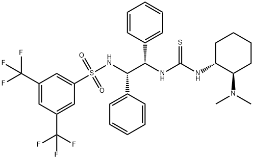 N-[(1S,2S)-2-[[[[(1S,2S)-2-(二甲基氨基)环己基]氨基]硫甲基]氨基]-1,2-二苯基乙基]-3,5-双三氟甲基苯磺酰胺 结构式