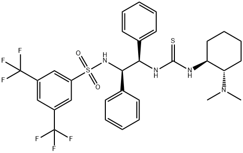 N-[(1R,2R)-2-[[[[(1S,2S)-2-(二甲基氨基)环己基]氨基]硫甲基]氨基]-1,2-二苯基乙基]-3,5-双三氟甲基苯磺酰胺 结构式