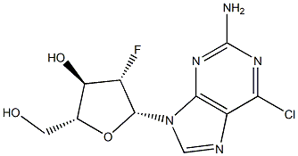 6-氯-9-(2-脱氧-2-氟-BETA-D-阿拉伯呋喃糖基)-9H-嘌呤-2-胺 结构式