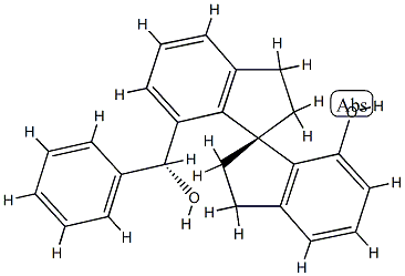 (R)-7'-[(R)-羟基(苯基)甲基]-2,2',3,3'-四氢-1,1'-螺二[茚]-7-醇 结构式