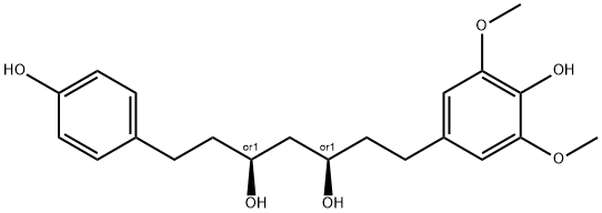 (3R,5S)-REL-1-(4-羟基-3,5-二甲氧基苯基)-7-(4-羟基苯基)-3,5-庚二醇 结构式