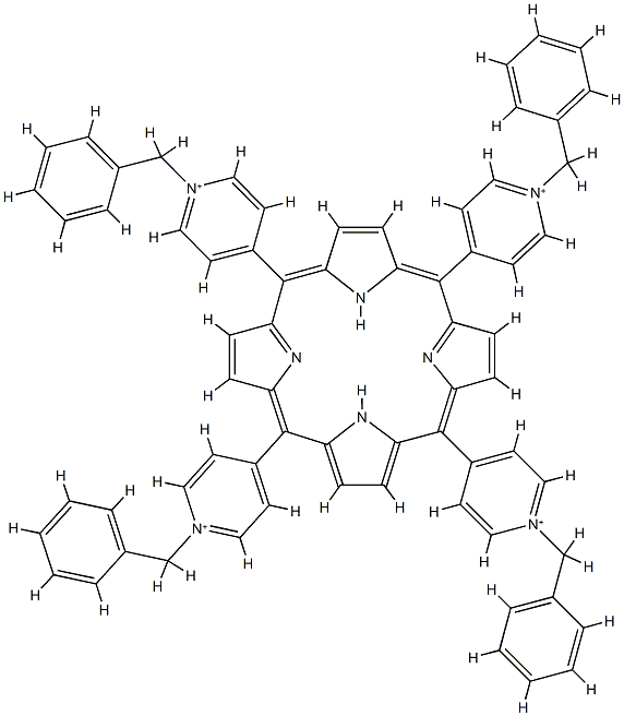 meso-tetrakis(1-benzylpyridinium-4-yl)porphyrin 结构式