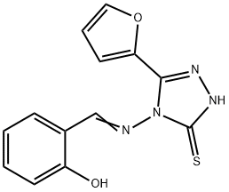 4-Salicylideneamino-3-(furan-2)-5-mercapto-1,2,4-triazole 结构式