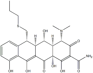 13-propylthio-5-hydroxy-6-deoxytetracycline 结构式