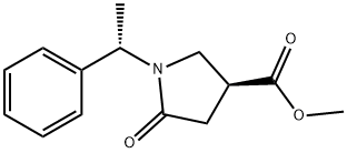 (S)-甲基 5-氧亚基-1-((S)-1-苯基乙基)吡咯烷-3-甲酸基酯 结构式