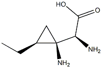 Cyclopropaneacetic acid, alpha,1-diamino-2-ethyl-, [1R-[1alpha,1(S*),2alpha]]- (9CI) 结构式