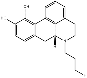 10,11-dihydroxy-N-(n-3-fluoropropyl)norapomorphine 结构式