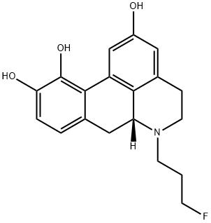 2,10,11-trihydroxy-N-(n-3-fluoropropyl)norapomorphine 结构式