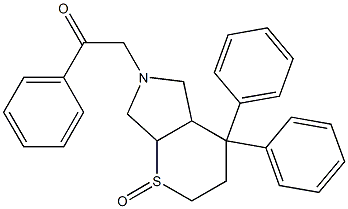 2-(2-oxo-5,5-diphenyl-2$l^{4}-thia-8-azabicyclo[4.3.0]non-8-yl)-1-phen yl-ethanone 结构式