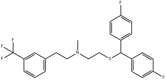 N-(2-(bis(4-fluorophenyl)methylthio)ethyl)-N-methyl-N-(2-phenyl)ethylamine 结构式