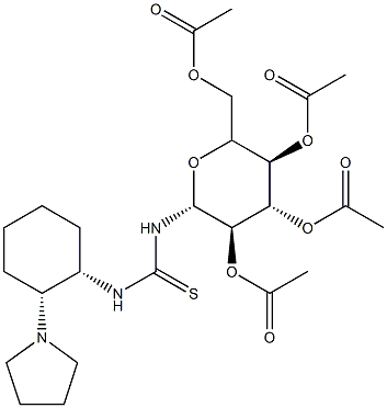 N-[(1S,2S)-2-(1-吡咯烷基)环己基]-N'-(2,3,4,6-四-O-乙酰基-Β-D-吡喃葡萄糖基)硫脲 结构式