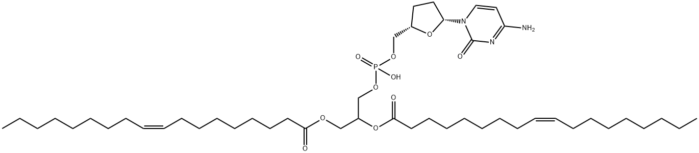 1,2-dioleoyl-glycero-3-phospho-5'-(2',3')-dideoxycytidine 结构式