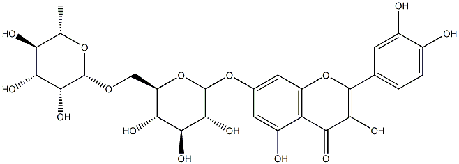 槲皮素-7-O-芸香糖苷 结构式