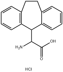 2-氨基-2-(10,11-二氢-5H-二苯并[A,D][7]轮烯-5-基)乙酸盐酸 结构式