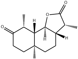 (3R)-3aβ,5,5a,6,7,9,9aβ,9bα-Octahydro-3α,5aα,9α-trimethylnaphtho[1,2-b]furan-2,8(3H,4H)-dione 结构式