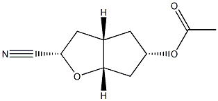 2H-Cyclopenta[b]furan-2-carbonitrile,5-(acetyloxy)hexahydro-,[2S-(2-alpha-,3a-bta-,5-alpha-,6a-bta-)]-(9CI) 结构式