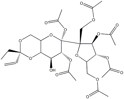 4,6-O-(1-ethoxy-2-propenylidene)sucrose hexaacetate 结构式