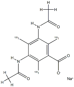 3,5-Bis(acetylamino)-2,4,6-tri(131I)iodobenzoic acid sodium salt 结构式