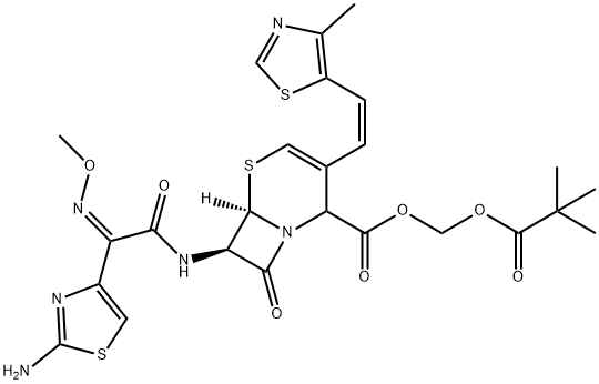 Δ2-头孢妥仑匹酯 结构式