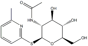 6-甲基-2-吡啶基 2-(乙酰氨基)-2-脱氧-1-硫代-BETA-D-吡喃葡萄糖苷 结构式