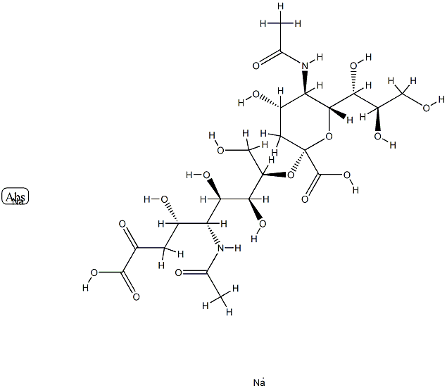 N-乙酰基-8-O-(N-乙酰基-ALPHA-神经胺酰基)神经氨酸二钠盐 结构式