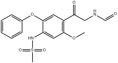 N-[4-2-(甲酰氨基乙酰基)-5-甲氧基-2-苯氧基苯基)]-甲磺酰胺 结构式