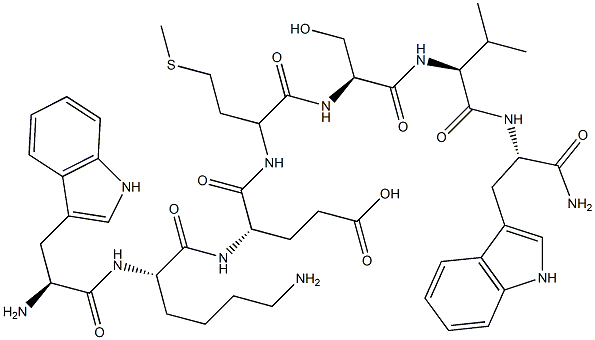 H-tryptophyl-lysyl-glutamyl-methionyl-seryl-valyl-tryptophylamide 结构式