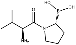 [(2R)-1-[(2S)-2-氨基-3-甲基丁酰基]吡咯烷-2-基]硼酸 结构式