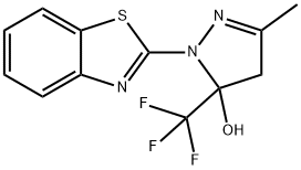 1-(1,3-benzothiazol-2-yl)-3-methyl-5-(trifluoromethyl)-4,5-dihydro-1H-pyrazol-5-ol 结构式