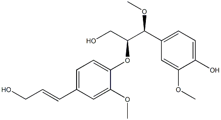 (BETAR,GAMMAR)-REL-4-羟基-BETA-[4-[(1E)-3-羟基-1-丙烯-1-基]-2-甲氧基苯氧基]-GAMMA,3-二甲氧基苯丙醇 结构式