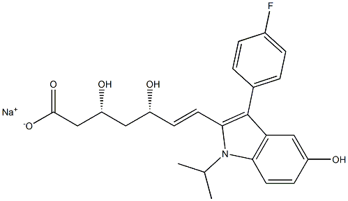 [R*,S*-(E)]-(±)-7-[3-(4-Fluorophenyl)-5-hydroxy-1-(1-Methylethyl)-1H-indol-2-yl]-3,5-dihydroxy-6-heptenoic Acid MonosodiuM Salt 结构式