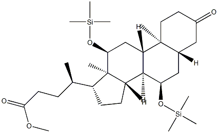 3-Oxo-7α,12α-bis(trimethylsilyloxy)-5α-cholan-24-oic acid methyl ester 结构式
