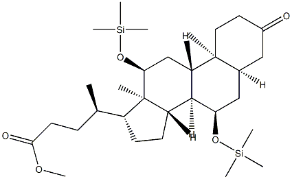 3-Oxo-7α,12α-bis(trimethylsilyloxy)-5β-cholan-24-oic acid methyl ester 结构式