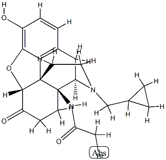 14-(bromoacetamido)-7,8-dihydro-N-(cyclopropylmethy)normorphinone 结构式