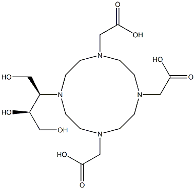 rel-10-[(1R,2S)-2,3-Dihydroxy-1-(hydroxyMethyl)propyl]-1,4,7,10-tetraazacyclododecane-1,4,7-triacetic Acid 结构式