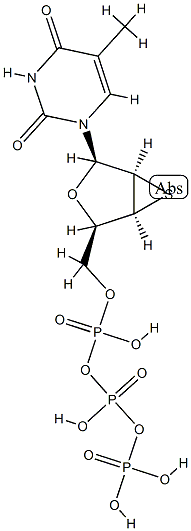 1-(2',3'-epithio-2',3'-dideoxy-beta-D-lyxofuranosyl)thymine 5'-triphosphate 结构式