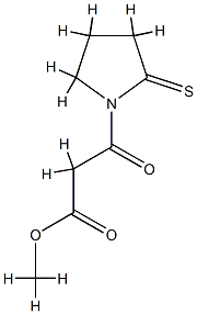 1-Pyrrolidinepropanoic  acid,  -bta--oxo-2-thioxo-,  methyl  ester 结构式