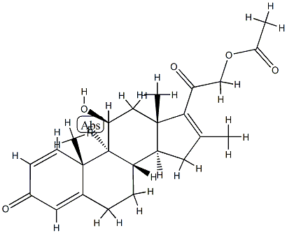 21-Acetoxy-9-fluoro-11β-hydroxy-16-Methylpregna-1,4,16-triene-3,20-dione 结构式