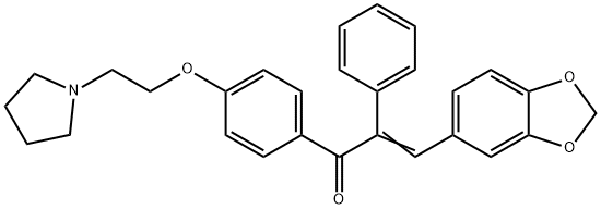 3,4-Methylenedioxy-α-phenyl-4'-[2-(1-pyrrolidinyl)ethoxy]chalcone 结构式