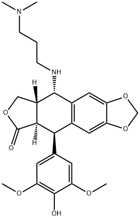 4'-O-demethyl-4-((3''-(dimethylamino)propyl)amino)-4-desoxypodophyllotoxin 结构式