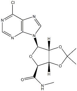 1-(6-氯-9H-嘌呤-9-基)-1-脱氧-N-甲基-2,3-O-异亚丙基-BETA-D-呋喃核糖酰胺 结构式
