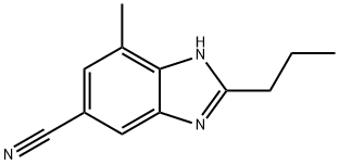 1H-Benzimidazole-5-carbonitrile,7-methyl-2-propyl-(9CI) 结构式