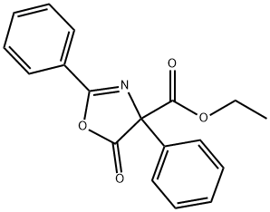 4-Oxazolecarboxylic  acid,  4,5-dihydro-5-oxo-2,4-diphenyl-,  ethyl  ester 结构式