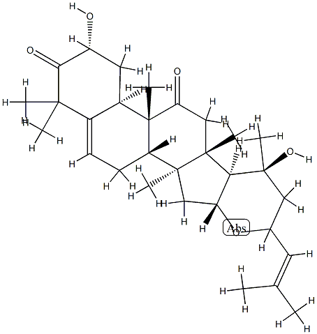 (10α)-16α,23-Epoxy-2α,20-dihydroxy-9β-methyl-19-norlanosta-5,24-diene-3,11-dione 结构式