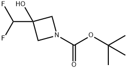 叔-丁基 3-(二氟甲基)-3-羟基吖丁啶-1-甲酸基酯 结构式