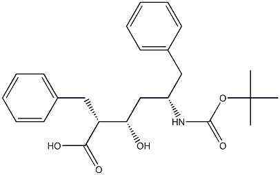 tert-butyloxycarbonyl-phenylalanyl-psi(hydroxyethylene)phenyl alanine 结构式