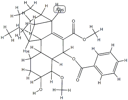 5,6,9-[1]Butanyl[4]ylidene-5H-benz[6,7]indeno[7a,1-b]pyrrole-10-carboxylicacid,11-(benzoyloxy)-1,2,3,4,4a,6,7,7a,8,9,11,11a-dodecahydro-2,9-dihydroxy-1-methoxy-15-methyl-,methyl ester, (1S,2R,4aS,4bS,5R,6S,7aR,9S,11R,11aR,12R,15R)- (9CI) 结构式