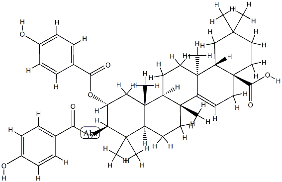 2-hydroxymaprounic acid 2,3-bis(4-hydroxybenzoate) 结构式